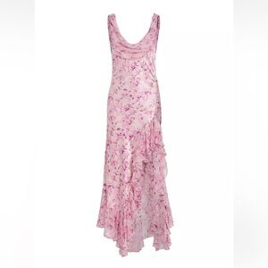 Cinq à Sept Pink Floral Asymmetrical Dress